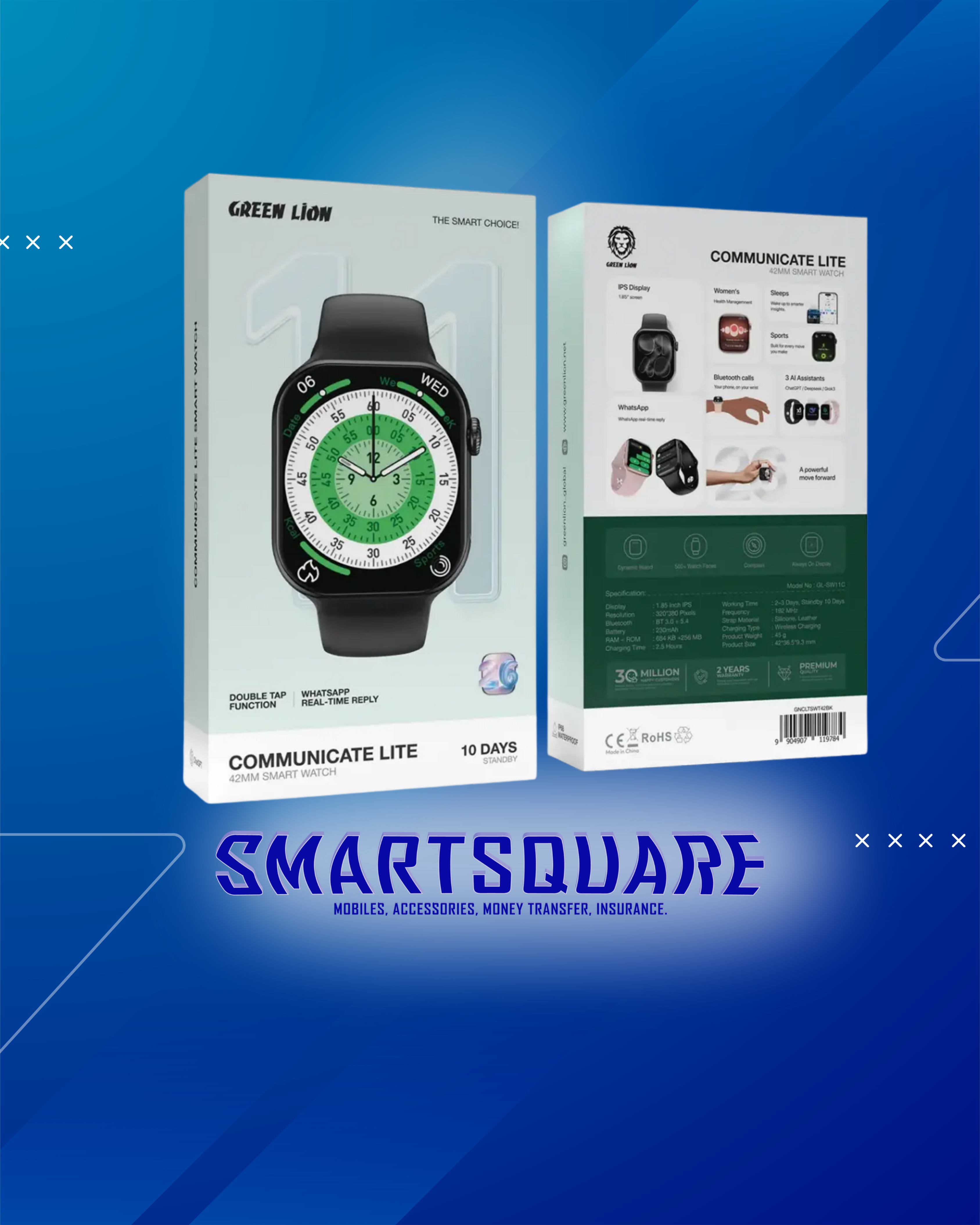 GREEN LION COMMUNCATE LITE 42MM SMART WATCH