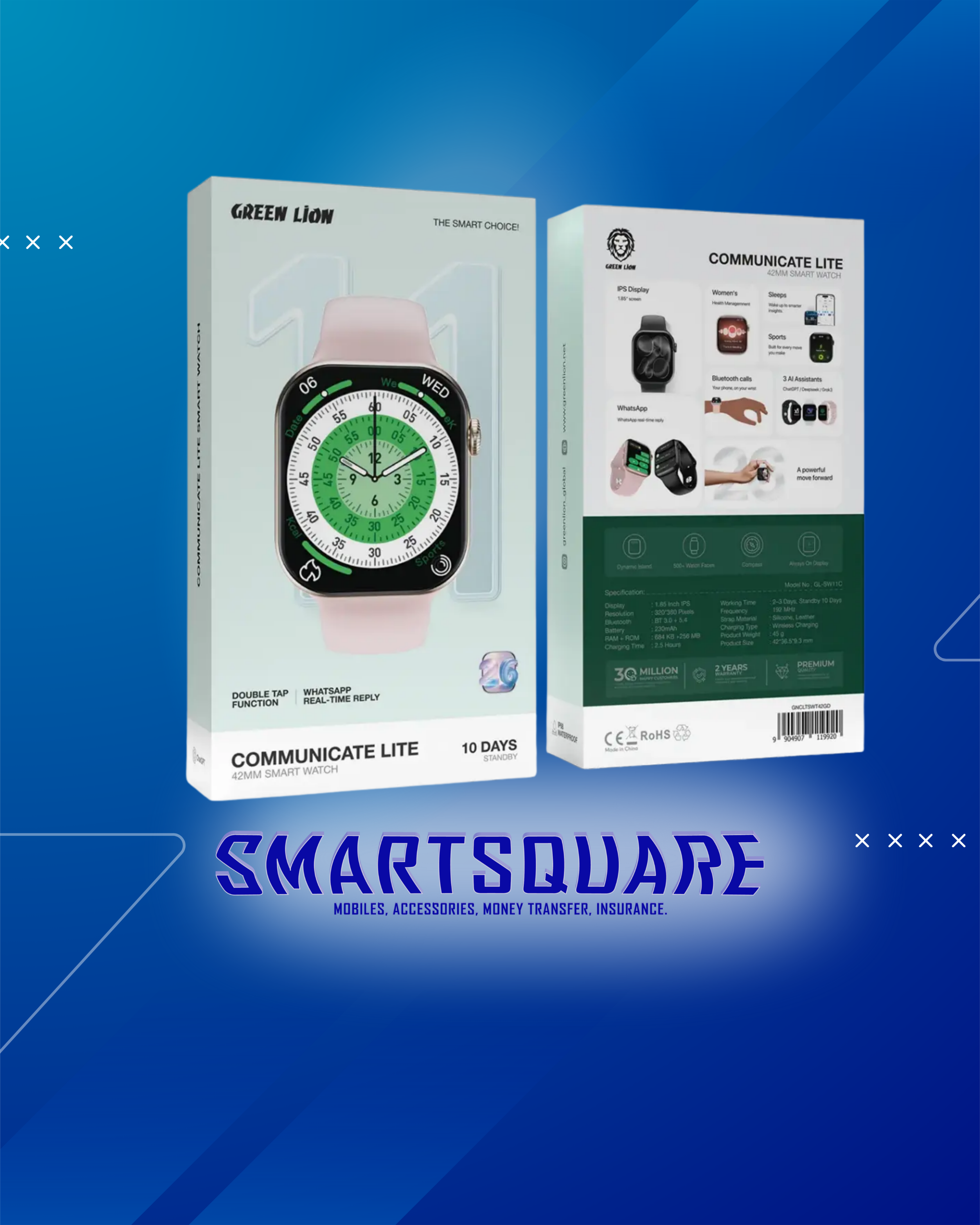 GREEN LION COMMUNCATE LITE 42MM SMART WATCH
