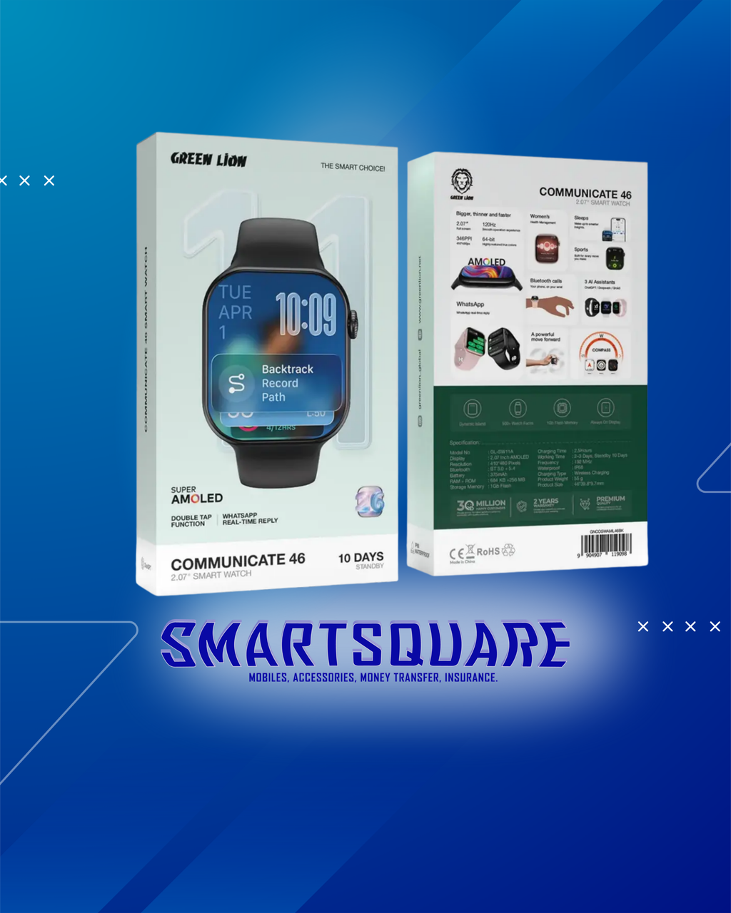 GREEN LION COMMUNICATE 46MM SMART WATCH