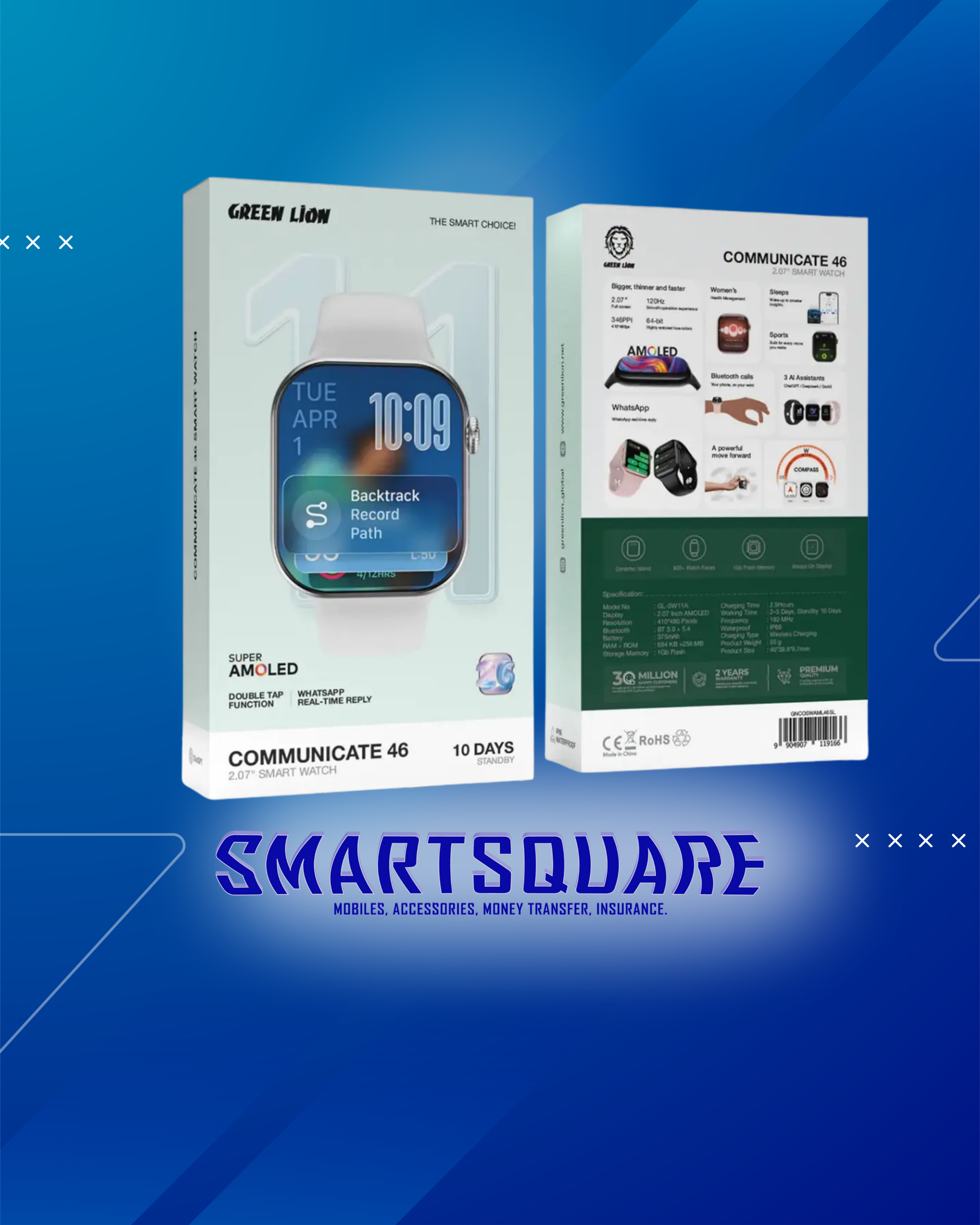 GREEN LION COMMUNICATE 46MM SMART WATCH