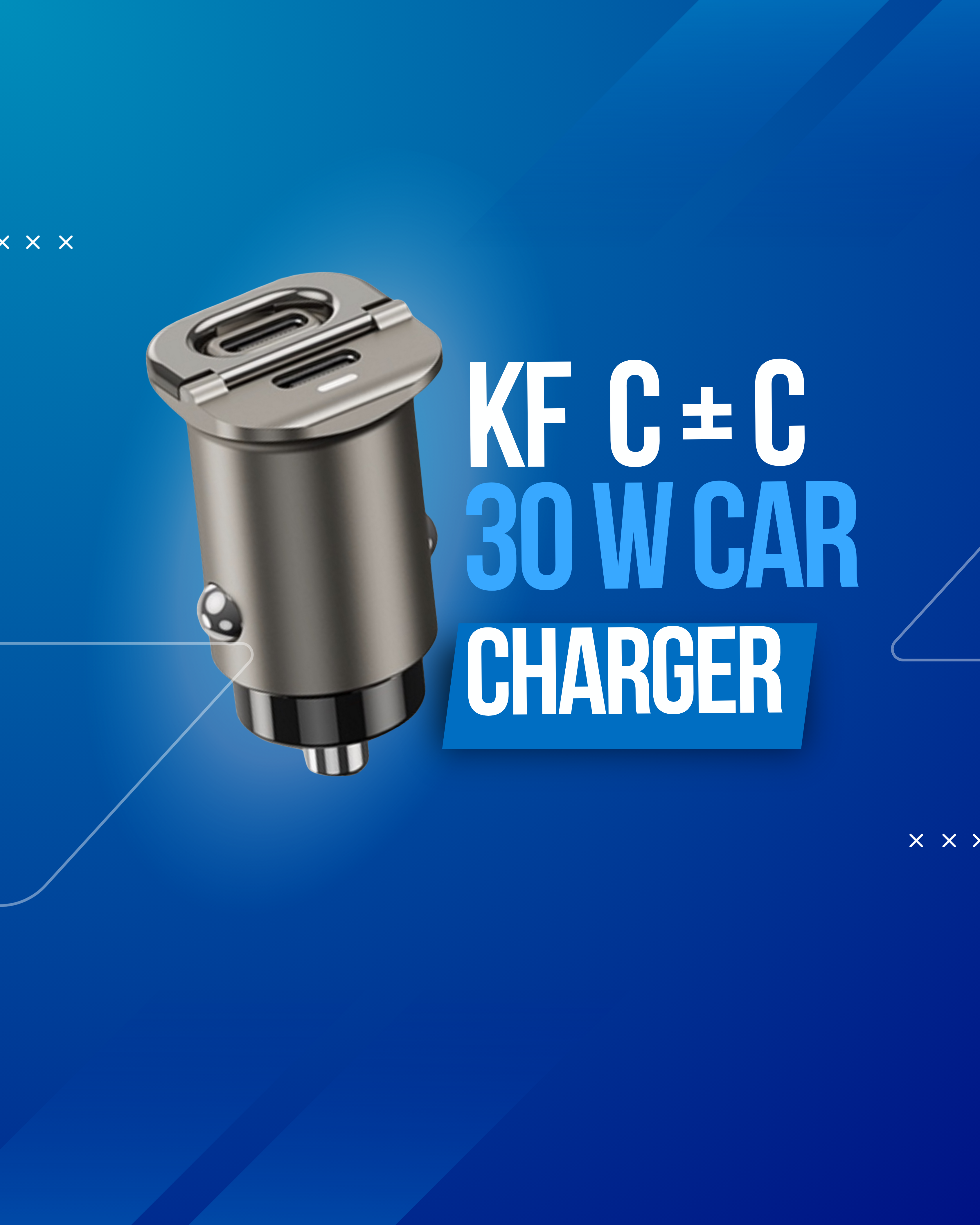 KF SENIOR USB C+C 30W METAL CAR CHARGER